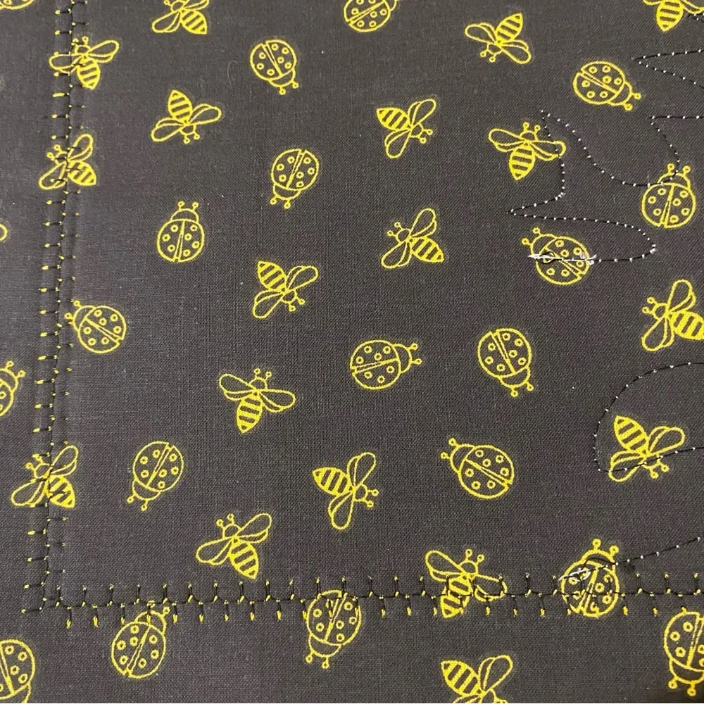 Set of 4 Quilted Sunflower & Butterflies Cotton Placemats 16”x20”